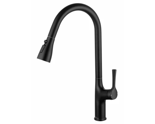 Смеситель для кухни с выдвижным изливом WONZON & WOGHAND, Черный матовый (WW-AE54123-MB)