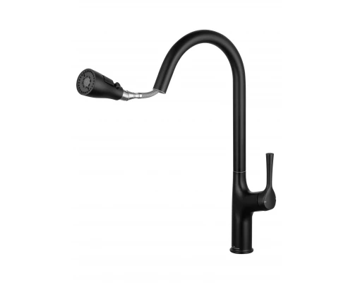 Смеситель для кухни с выдвижным изливом WONZON & WOGHAND, Черный матовый (WW-AE54123-MB)