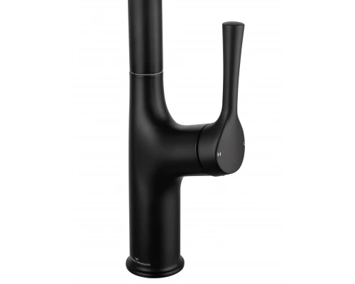 Смеситель для кухни с выдвижным изливом WONZON & WOGHAND, Черный матовый (WW-AE54123-MB)