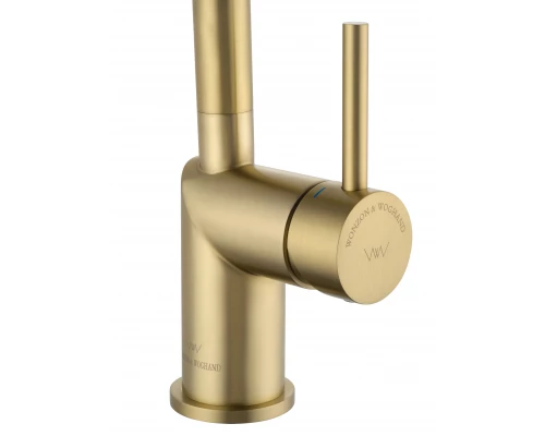 Смеситель для кухни с выдвижым изливом WONZON & WOGHAND, Брашированное золото (WW-6018-BG)