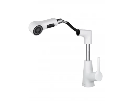 Смеситель для раковины с выдвижным изливом WONZON & WOGHAND, Белый матовый (WW-121B108-MW)