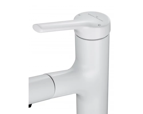 Смеситель для раковины с выдвижным изливом WONZON & WOGHAND, Белый матовый (WW-A40862-MW)