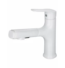 Смеситель для раковины с выдвижным изливом WONZON & WOGHAND, Белый матовый (WW-AE4151-MW)