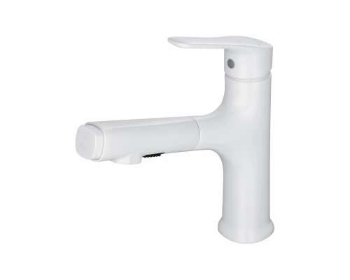 Смеситель для раковины с выдвижным изливом WONZON & WOGHAND, Белый матовый (WW-AE4151-MW)