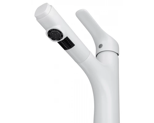 Смеситель для раковины с выдвижным изливом WONZON & WOGHAND, Белый матовый (WW-AE4151-MW)