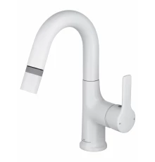 Смеситель для раковины с выдвижным изливом WONZON & WOGHAND, Белый матовый (WW-FE01L212-MW)