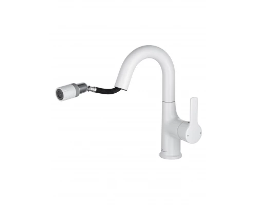 Смеситель для раковины с выдвижным изливом WONZON & WOGHAND, Белый матовый (WW-FE01L212-MW)