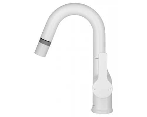 Смеситель для раковины с выдвижным изливом WONZON & WOGHAND, Белый матовый (WW-FE01L212-MW)