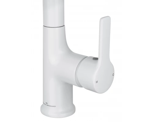 Смеситель для раковины с выдвижным изливом WONZON & WOGHAND, Белый матовый (WW-FE01L212-MW)