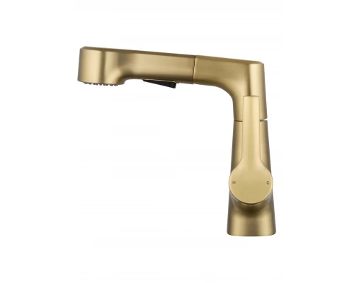 Смеситель для раковины с выдвижным изливом WONZON & WOGHAND, Брашированное золото (WW-121B108-BG)