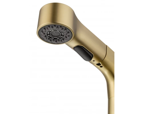 Смеситель для раковины с выдвижным изливом WONZON & WOGHAND, Брашированное золото (WW-121B108-BG)