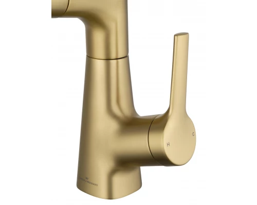 Смеситель для раковины с выдвижным изливом WONZON & WOGHAND, Брашированное золото (WW-121B108-BG)