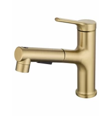 Смеситель для раковины с выдвижным изливом WONZON & WOGHAND, Брашированное золото (WW-A40862-BG)