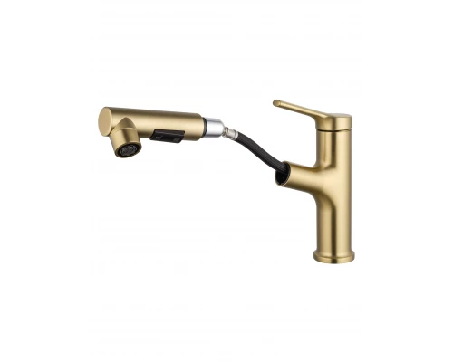 Смеситель для раковины с выдвижным изливом WONZON & WOGHAND, Брашированное золото (WW-A40862-BG)