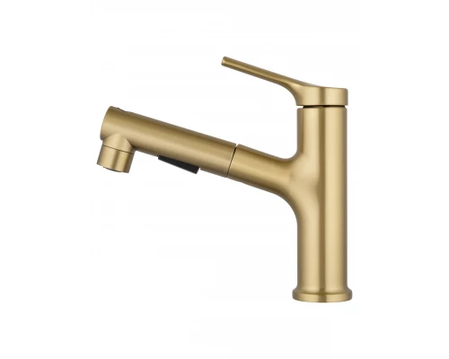 Смеситель для раковины с выдвижным изливом WONZON & WOGHAND, Брашированное золото (WW-A40862-BG)