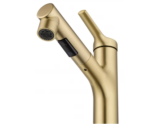 Смеситель для раковины с выдвижным изливом WONZON & WOGHAND, Брашированное золото (WW-A40862-BG)