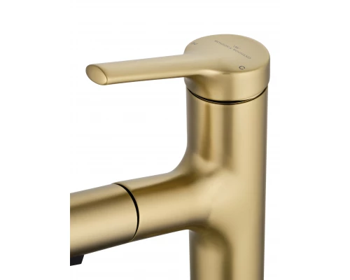 Смеситель для раковины с выдвижным изливом WONZON & WOGHAND, Брашированное золото (WW-A40862-BG)