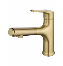 Смеситель для раковины с выдвижным изливом WONZON & WOGHAND, Брашированное золото (WW-AE4151-BG)