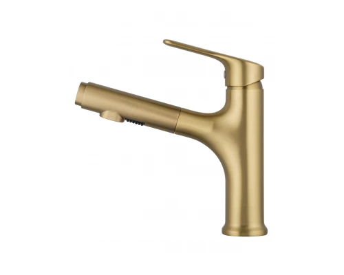 Смеситель для раковины с выдвижным изливом WONZON & WOGHAND, Брашированное золото (WW-AE4151-BG)