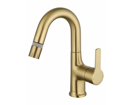 Смеситель для раковины с выдвижным изливом WONZON & WOGHAND, Брашированное золото (WW-FE01L212-BG)