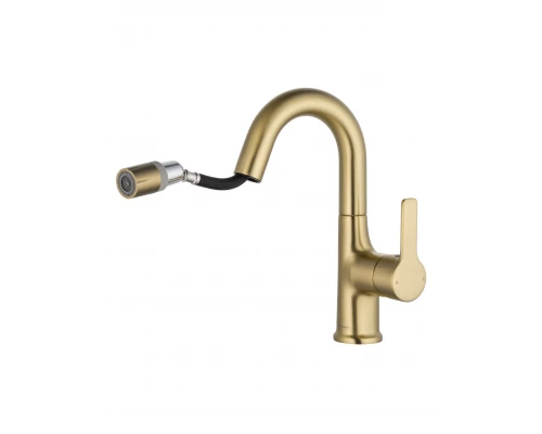 Смеситель для раковины с выдвижным изливом WONZON & WOGHAND, Брашированное золото (WW-FE01L212-BG)