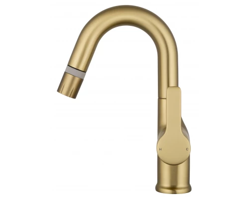 Смеситель для раковины с выдвижным изливом WONZON & WOGHAND, Брашированное золото (WW-FE01L212-BG)