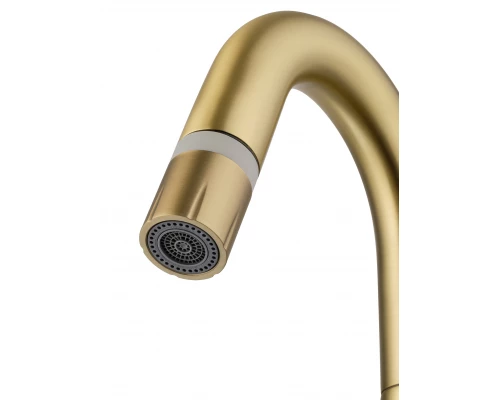 Смеситель для раковины с выдвижным изливом WONZON & WOGHAND, Брашированное золото (WW-FE01L212-BG)