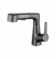 Смеситель для раковины с выдвижным изливом WONZON & WOGHAND, Темный графит (WW-121B108-BGG)
