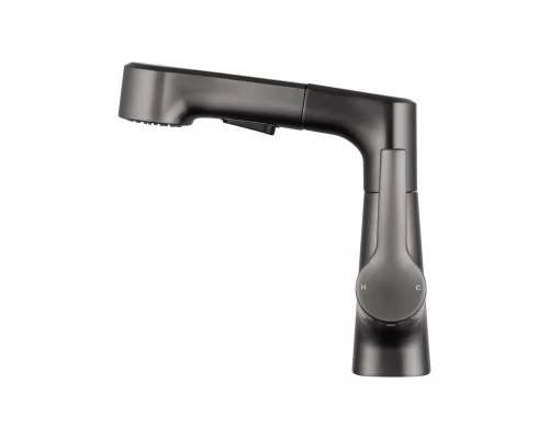 Смеситель для раковины с выдвижным изливом WONZON & WOGHAND, Темный графит (WW-121B108-BGG)