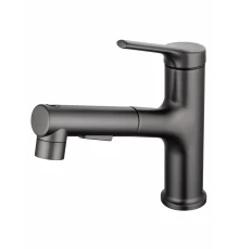 Смеситель для раковины с выдвижным изливом WONZON & WOGHAND, Темный графит (WW-A40862-BGG)