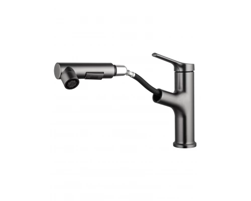 Смеситель для раковины с выдвижным изливом WONZON & WOGHAND, Темный графит (WW-A40862-BGG)