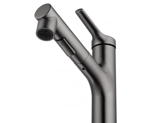 Смеситель для раковины с выдвижным изливом WONZON & WOGHAND, Темный графит (WW-A40862-BGG)