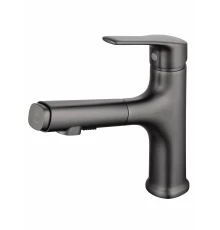 Смеситель для раковины с выдвижным изливом WONZON & WOGHAND, Темный графит (WW-AE4151-BGG)