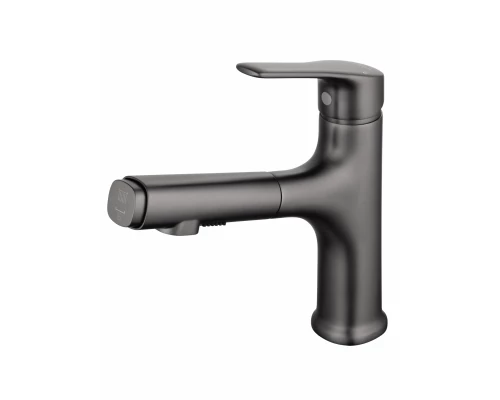 Смеситель для раковины с выдвижным изливом WONZON & WOGHAND, Темный графит (WW-AE4151-BGG)