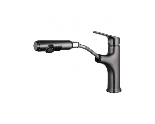 Смеситель для раковины с выдвижным изливом WONZON & WOGHAND, Темный графит (WW-AE4151-BGG)