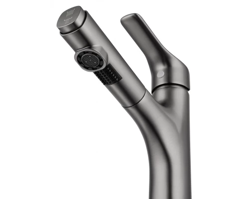 Смеситель для раковины с выдвижным изливом WONZON & WOGHAND, Темный графит (WW-AE4151-BGG)