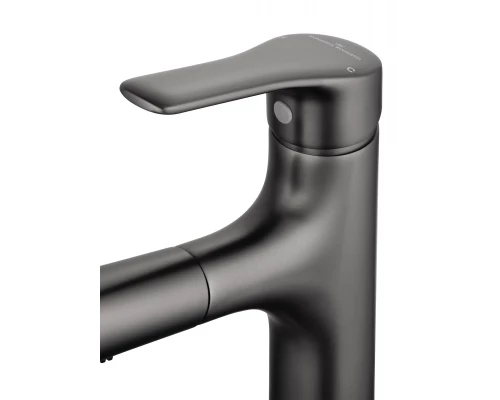 Смеситель для раковины с выдвижным изливом WONZON & WOGHAND, Темный графит (WW-AE4151-BGG)