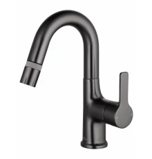 Смеситель для раковины с выдвижным изливом WONZON & WOGHAND, Темный графит (WW-FE01L212-BGG)