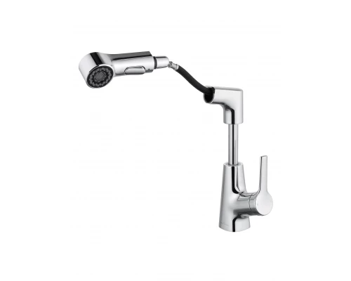 Смеситель для раковины с выдвижным изливом WONZON & WOGHAND, Хром (WW-121B108-CR)