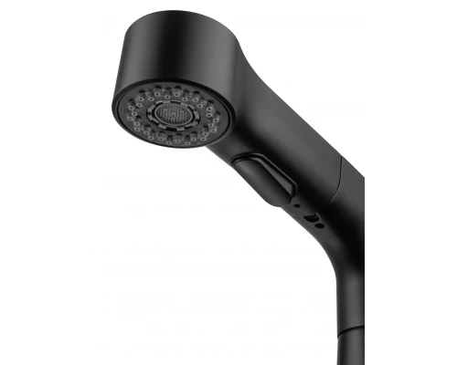 Смеситель для раковины с выдвижным изливом WONZON & WOGHAND, Черный матовый (WW-121B108-MB)