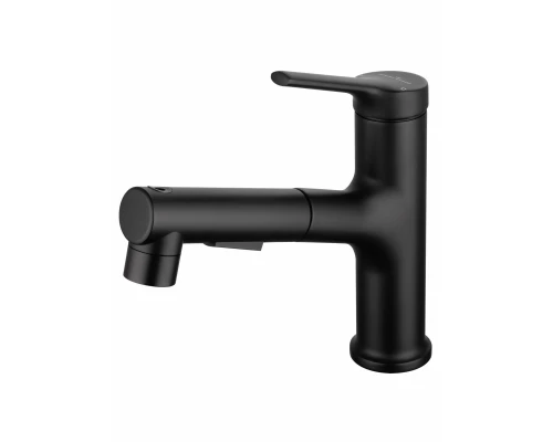 Смеситель для раковины с выдвижным изливом WONZON & WOGHAND, Черный матовый (WW-A40862-MB)