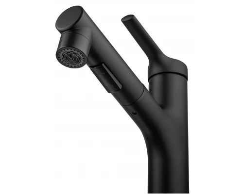 Смеситель для раковины с выдвижным изливом WONZON & WOGHAND, Черный матовый (WW-A40862-MB)