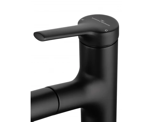 Смеситель для раковины с выдвижным изливом WONZON & WOGHAND, Черный матовый (WW-A40862-MB)