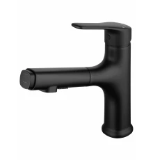 Смеситель для раковины с выдвижным изливом WONZON & WOGHAND, Черный матовый (WW-AE4151-MB)