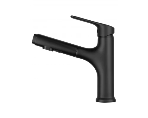 Смеситель для раковины с выдвижным изливом WONZON & WOGHAND, Черный матовый (WW-AE4151-MB)