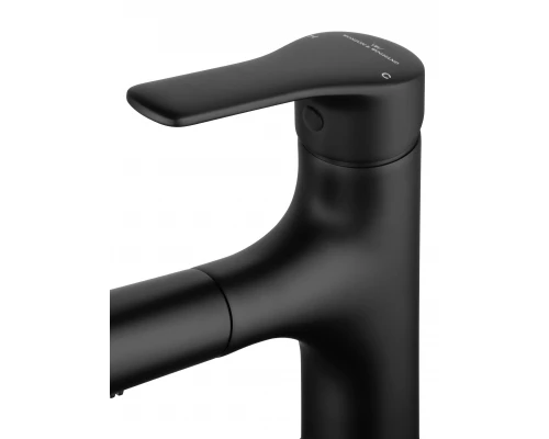 Смеситель для раковины с выдвижным изливом WONZON & WOGHAND, Черный матовый (WW-AE4151-MB)