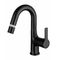 Смеситель для раковины с выдвижным изливом WONZON & WOGHAND, Черный матовый (WW-FE01L212-MB)