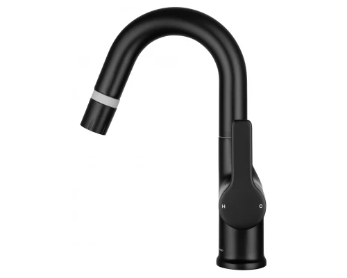 Смеситель для раковины с выдвижным изливом WONZON & WOGHAND, Черный матовый (WW-FE01L212-MB)