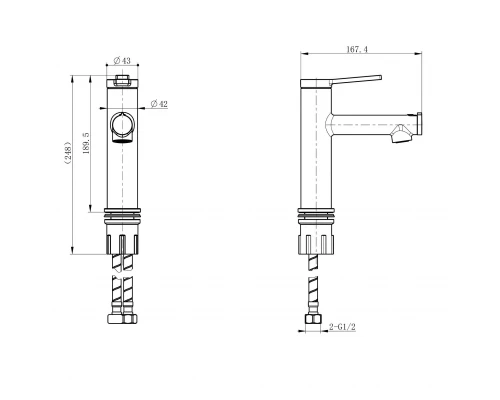 Смеситель для раковины с функцией полоскания WONZON & WOGHAND, Хром (WW-H1017-CR)