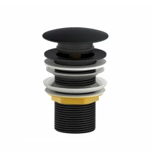 Донный клапан для раковины 1 1/4 WONZON & WOGHAND, Черный матовый (WW-88SS02-MB)